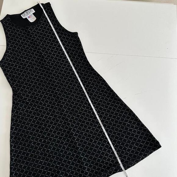 vintage Le Belle black metallic sparkle sleeveless mini dress - Picture 7 of 11